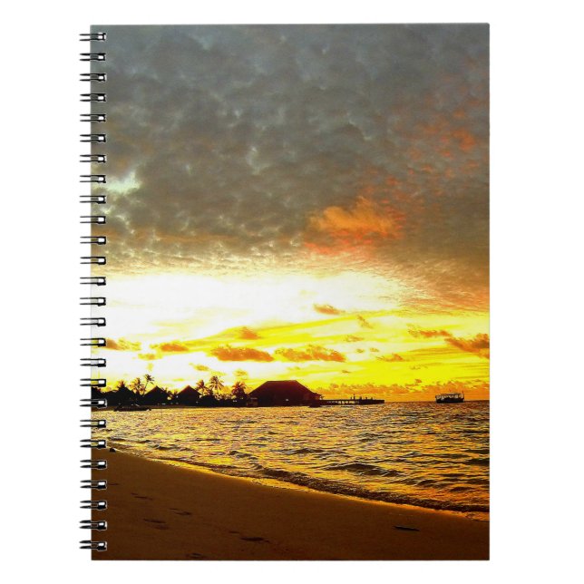 Cuaderno Atardecer sobre las Maldivas (Frente)
