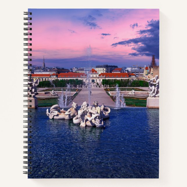 Cuaderno Atardecer sobre una fuente en Viena (Anverso)