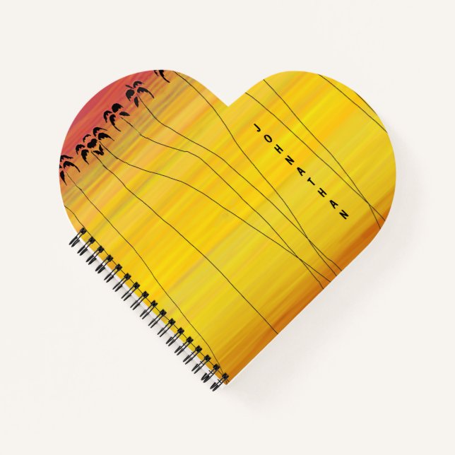 Cuaderno Atardecer tropical y cocoteros de silueta (Anverso)