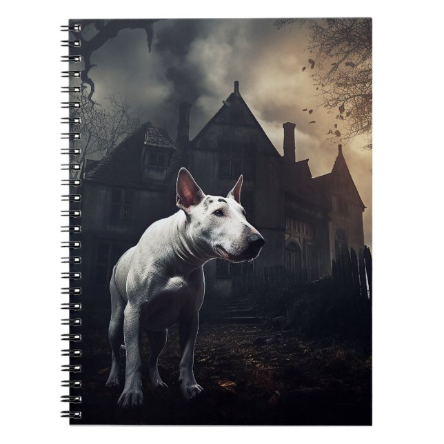 Cuaderno Aterrador de Bull Terrier Halloween (Frente)