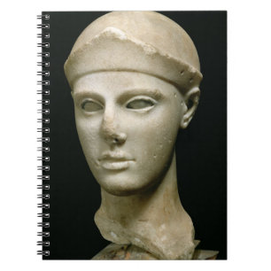 Cuaderno Athena de Aegina, llevando un casco, jefe de a