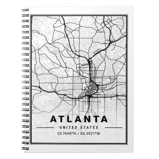 Cuaderno Atlanta Georgia USA Travel City Map (Frente)