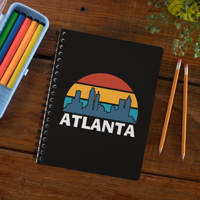 Cuaderno Atlanta Georgia Vintage Sunset Cityscape (Atlanta Georgia Retro Sunset Cityscape Notebook)