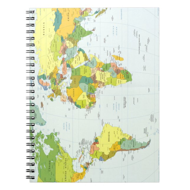 Cuaderno Atlas del País del Mapa Mundial (Frente)