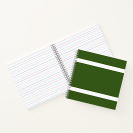 Cuaderno Atletismo negrita rayas blancas en verde bosque