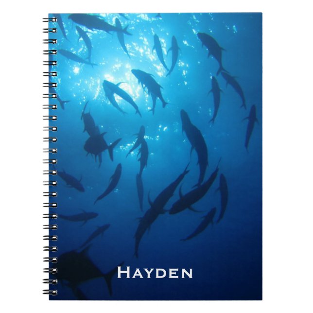 Cuaderno Atolón de pescado y luz solar bajo el mar personal (Frente)