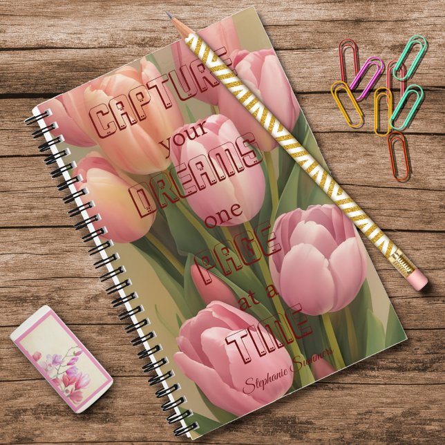 Cuaderno Atrapa tus Sueños Tulipán Rosa Inspirador Adulto (Subido por el creador)