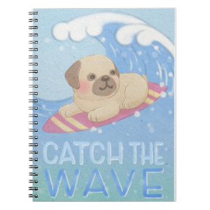 Cuaderno Atrapar la ola: Ilustracion surfista Pug