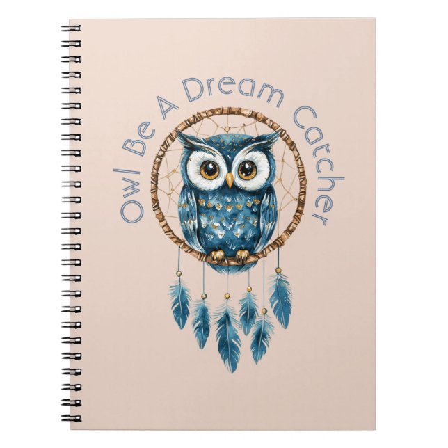 Cuaderno Atrapasueños de búho azul (Frente)