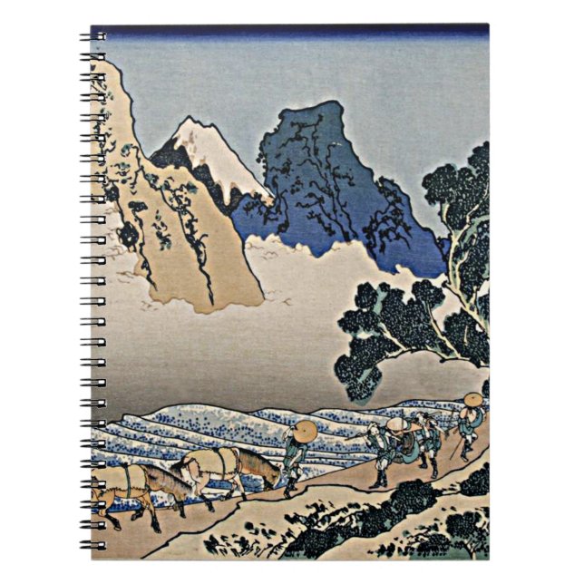 Cuaderno Atrás de la montaña Fuji del río Minobu Hokusai (Frente)