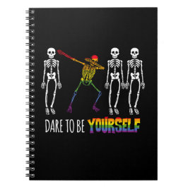 Cuaderno Atrévete A Ser Tu Mismo Halloween Dabbing Skeleton