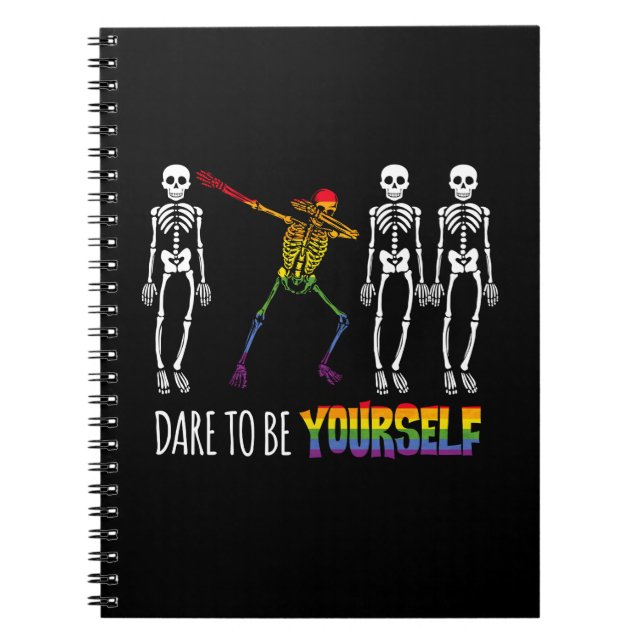 Cuaderno Atrévete A Ser Tu Mismo Halloween Dabbing Skeleton (Frente)