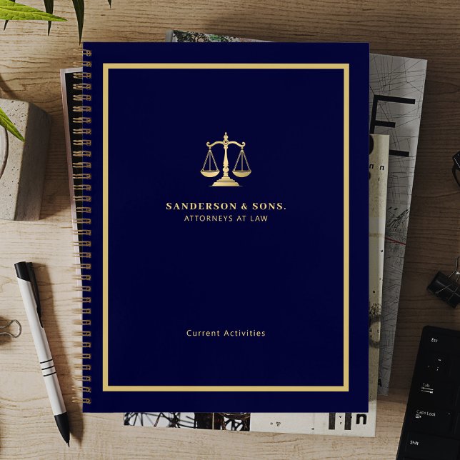 Cuaderno Attorney professional gold scales of justice navy (Subido por el creador)