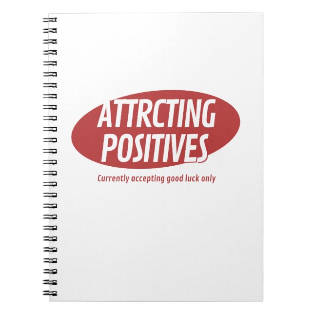 Cuaderno Attracting Positives Good Luck Only Typography Des (Frente)