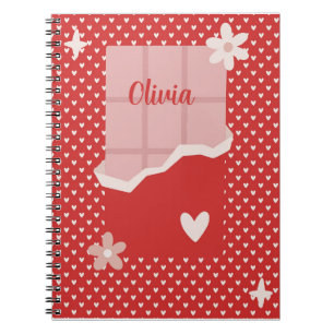 Cuaderno Audaz Diseño de Amor al Corazón Rojo - Perfecto pa