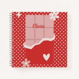 Cuaderno Audaz Diseño de Amor al Corazón Rojo - Perfecto pa