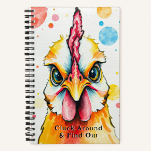 Cuaderno Audaz y colorido arte de pollo Granja caprichosa