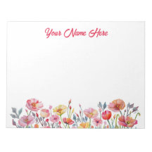 Cuaderno audaz y personalizado con tema de amapola