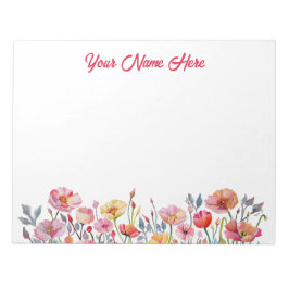 Cuaderno audaz y personalizado con tema de amapola