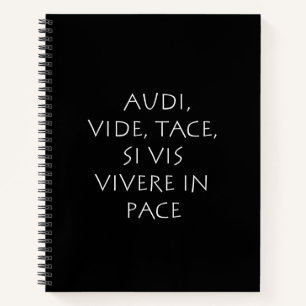 Cuaderno Audi vide tace está vis vivere in pace
