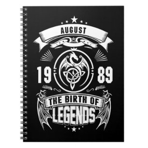 Cuaderno August Gift 1989 Nacimiento De Las Leyendas