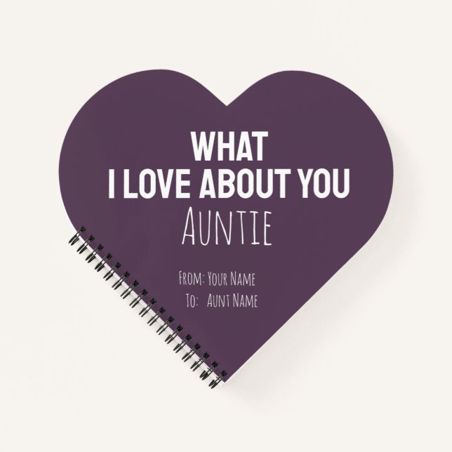 Cuaderno Aunt Gifts Auntie Cool Unique Modern Heart (Anverso)