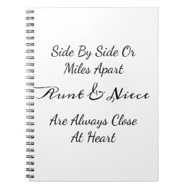 Cuaderno Aunt & Niece Quote – Side By Side or Miles Apart