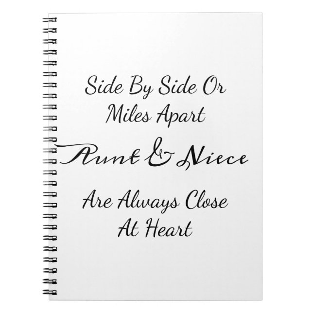 Cuaderno Aunt & Niece Quote – Side By Side or Miles Apart (Frente)