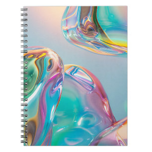 Cuaderno Aura Estética Gradiente de Metal Líquido Holográfi