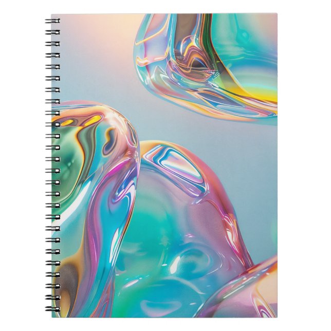 Cuaderno Aura Estética Gradiente de Metal Líquido Holográfi (Frente)