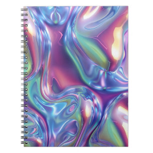 Cuaderno Aura Estética Gradiente de Metal Líquido Holográfi
