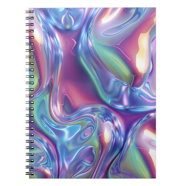 Cuaderno Aura Estética Gradiente de Metal Líquido Holográfi (Frente)