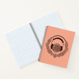 Cuaderno Auriculares con micrófono arte de IA