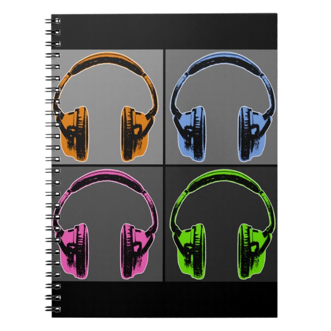 Cuaderno Auriculares de arte pop de cuatro estrellas (Frente)