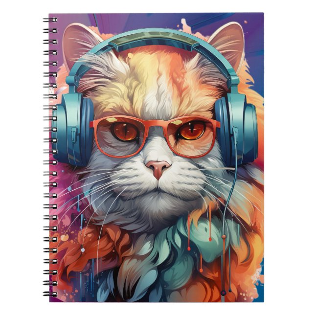 Cuaderno Auriculares de ginger cat (Frente)