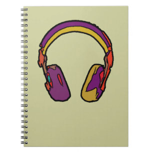 Cuaderno auriculares dj de color