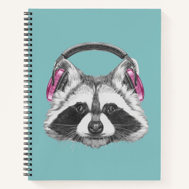 Cuaderno Auriculares Raccoon (Anverso)