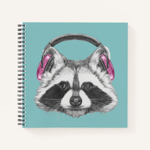 Cuaderno Auriculares Raccoon