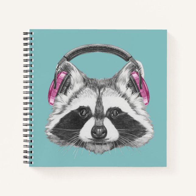 Cuaderno Auriculares Raccoon (Anverso)