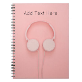 Cuaderno Auriculares rosados con cables