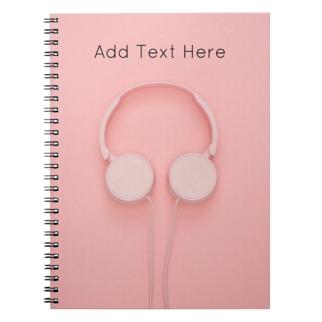 Cuaderno Auriculares rosados con cables (Frente)