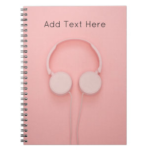 Cuaderno Auriculares rosas con cables