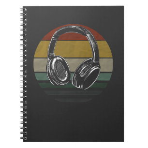 Cuaderno Auriculares vintage de DJ productor musical
