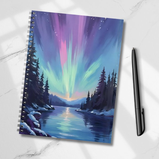 Cuaderno Aurora boreal | Acuarela de luces del norte (Subido por el creador)