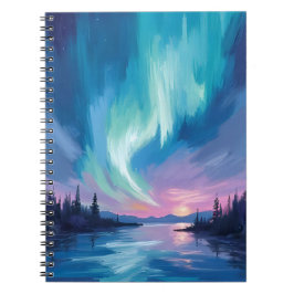 Cuaderno Aurora Boreal Invierno Acuarela