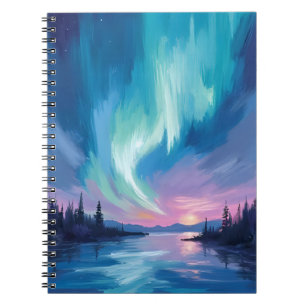 Cuaderno Aurora Boreal Invierno Acuarela