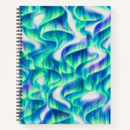 Cuaderno Aurora Boreal Patrón Abstracto