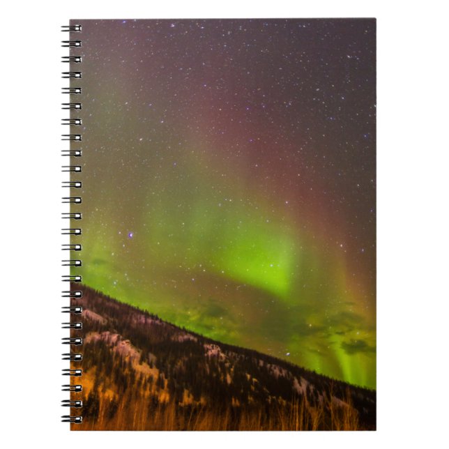 Cuaderno Aurora Borealis | Montañas Fairbanks Alaska (Frente)