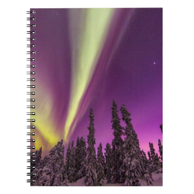 Cuaderno Aurora Borealis Northern Lights Fairbanks Alaska (Frente)