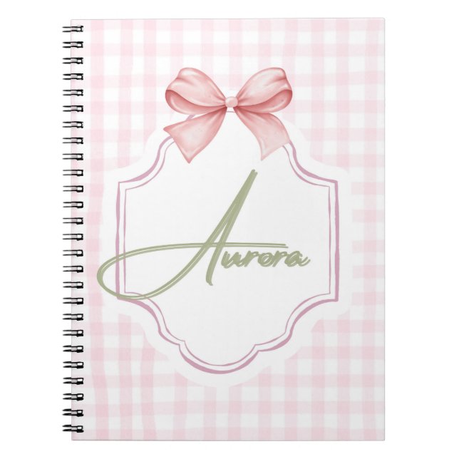 Cuaderno Aurora Lazo Rosa Personalizado e Impresión de Ging (Frente)